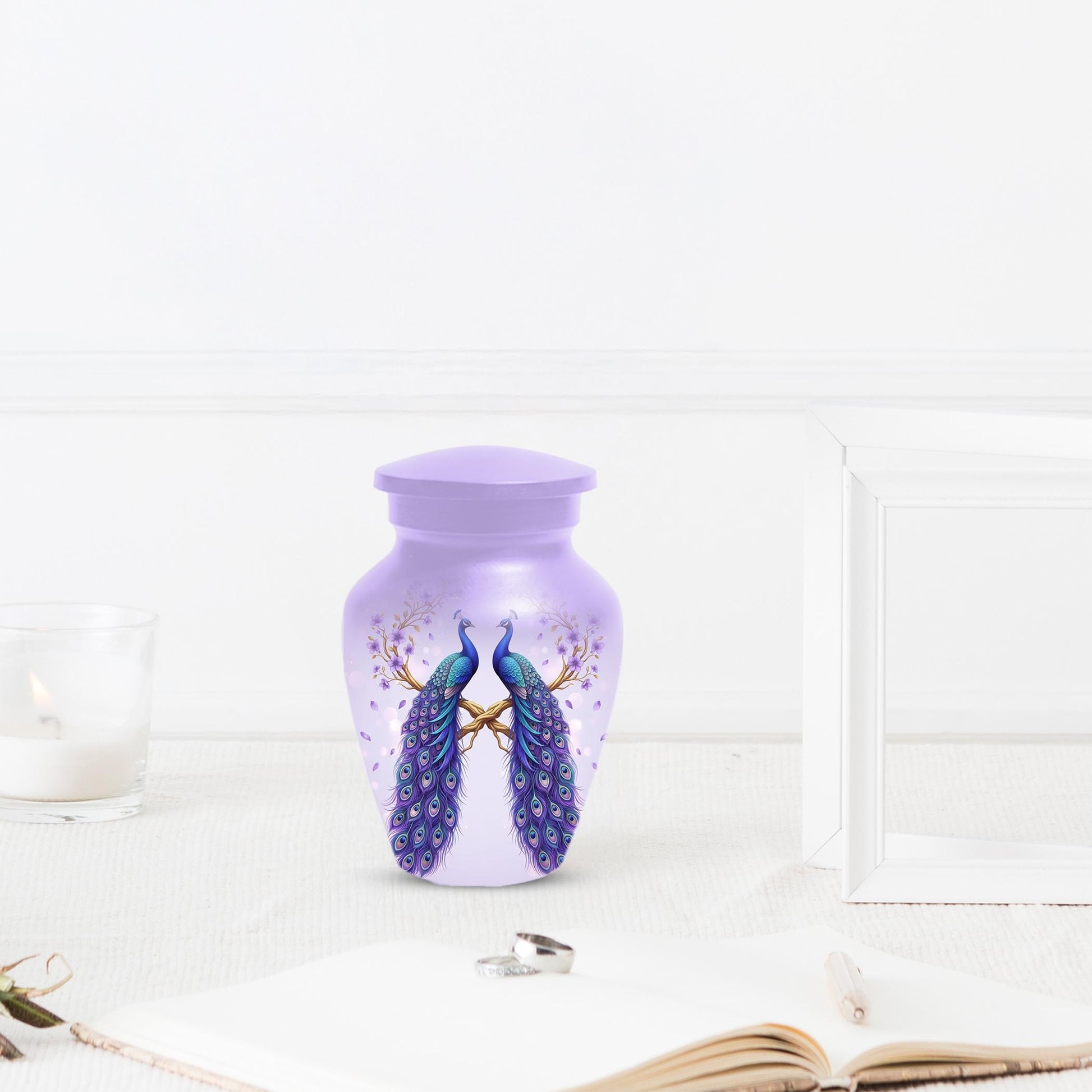Peacock Companion Urn For Human Ashes - Extra Large Couple Urns For Husband and Wife
