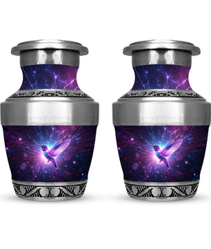 Purple Hummingbird Urn For Human Ashes - Bird Cremation Urns For Mom