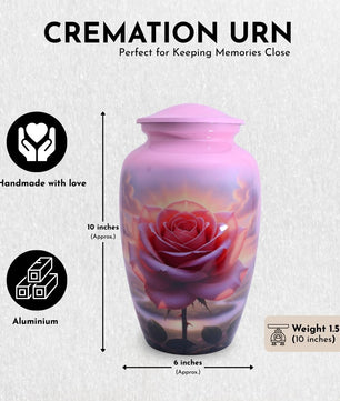Pink Rose Urns for Human Ashes Adult Female, Rose Flower  Urn for Ashes