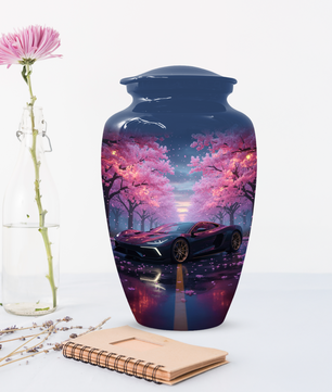 Personalized Sports Car Urn for Dad – Cherry Blossom Cremation for Ashes| Luxury Car Memorial Urns for Father