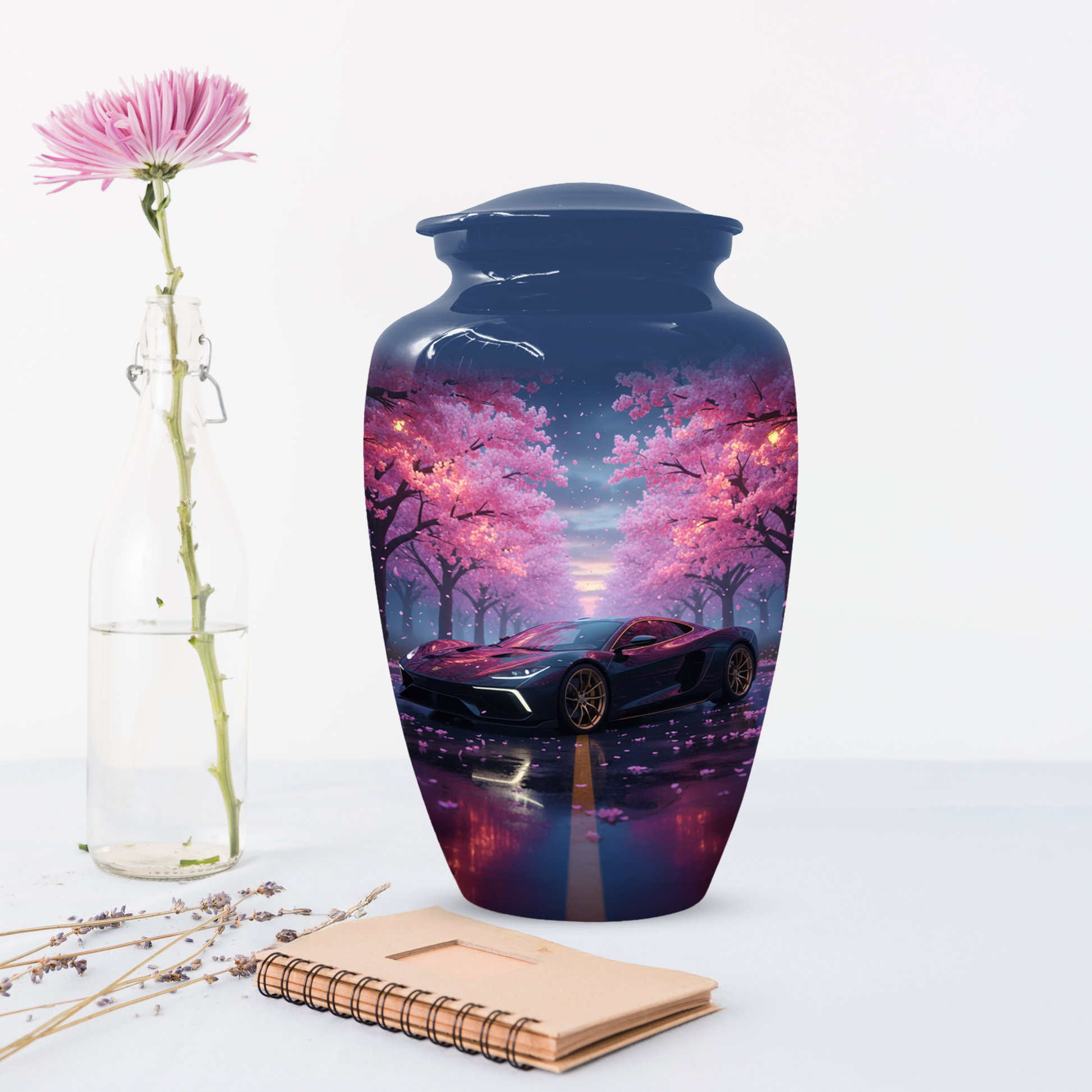 Personalized Sports Car Urn for Dad – Cherry Blossom Cremation for Ashes| Luxury Car Memorial Urns for Father