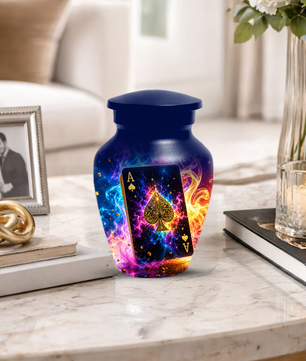 Poker Urn for Ashes- Personalized Playing Card Memorial for Dad