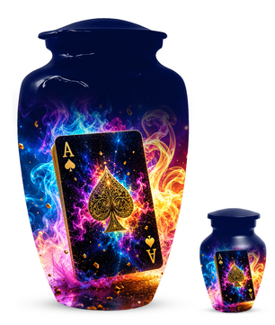 Poker Urn for Ashes- Personalized Playing Card Memorial for Dad
