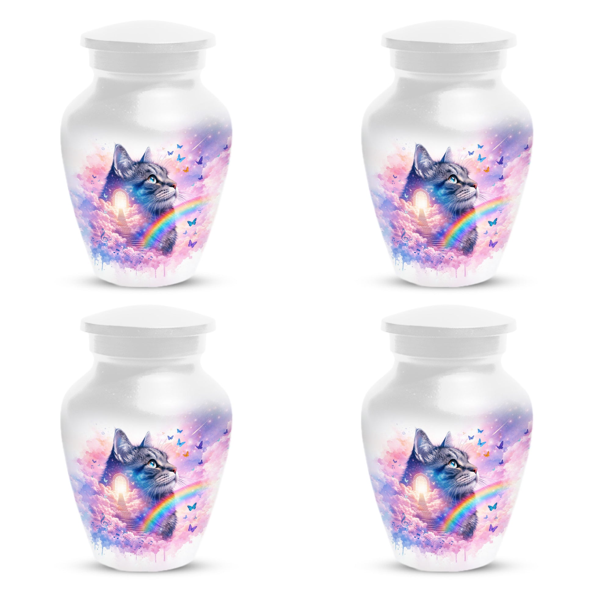 Rainbow Cat Urn for Ashes- Personalized Pet Memorial |Custom Cremation Keepsake for Cats