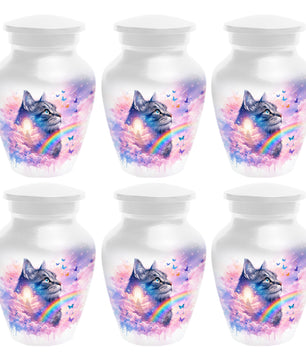 Rainbow Cat Urn for Ashes- Personalized Pet Memorial |Custom Cremation Keepsake for Cats