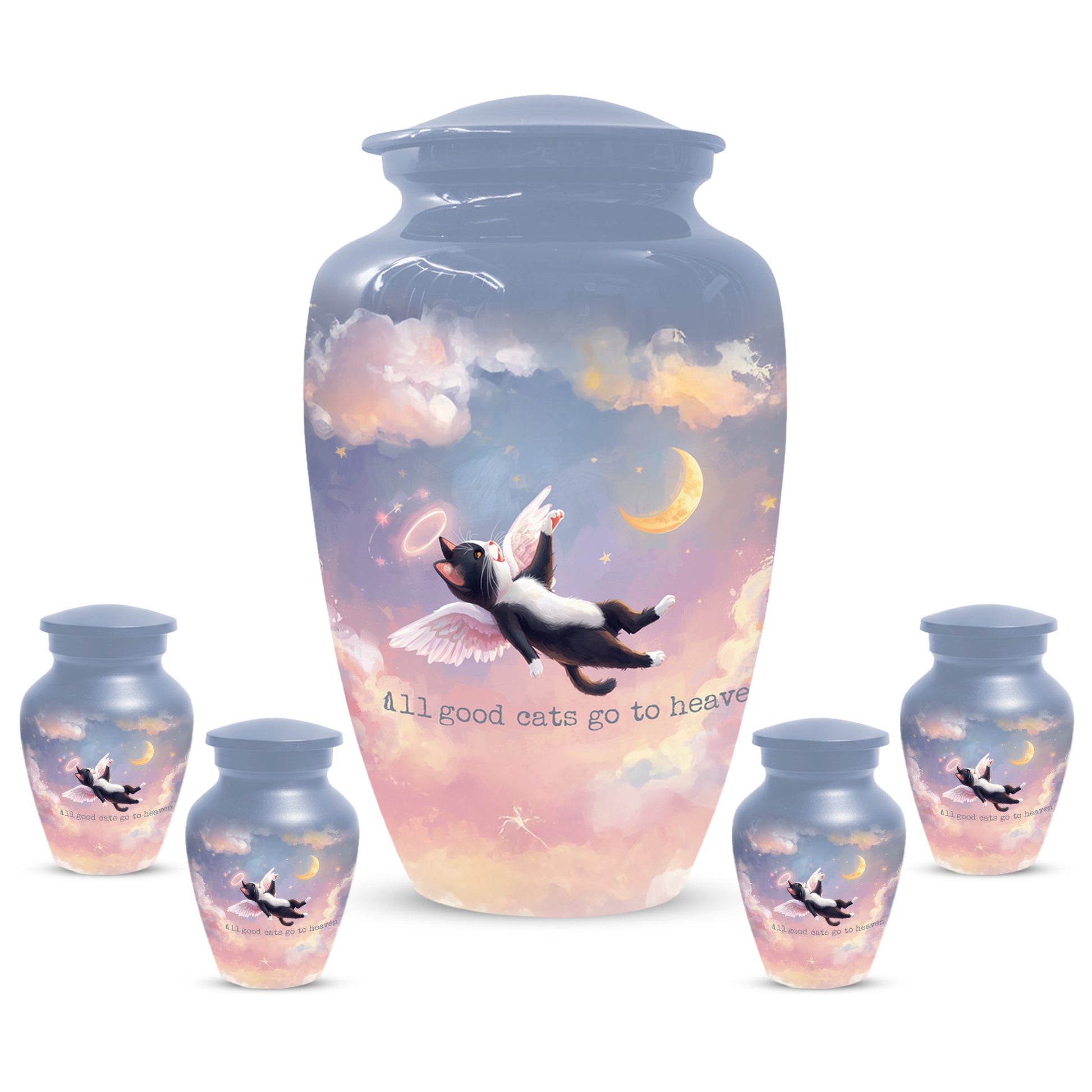 Angel Cat Rainbow Bridge Keepsake -  Custom Pet Cremation Urns for Cat