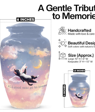 Angel Cat Rainbow Bridge Keepsake -  Custom Pet Cremation Urns for Cat