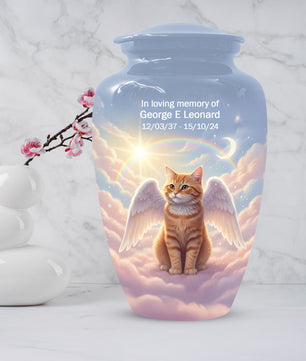 Cat Wing Urn for Adult Ashes | Angel Cat Cremation Urn & Memorial Urn