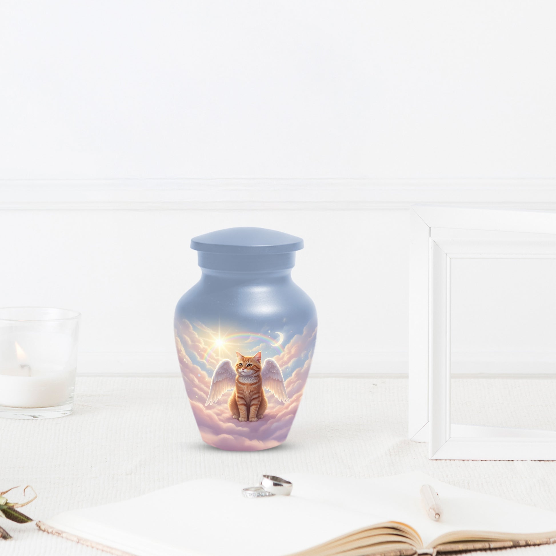 Cat Wing Urn for Adult Ashes | Angel Cat Cremation Urn & Memorial Urn