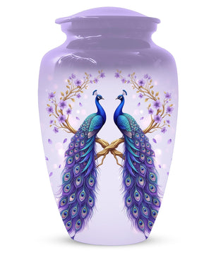Peacock Companion Urn For Human Ashes - Extra Large Couple Urns For Husband and Wife
