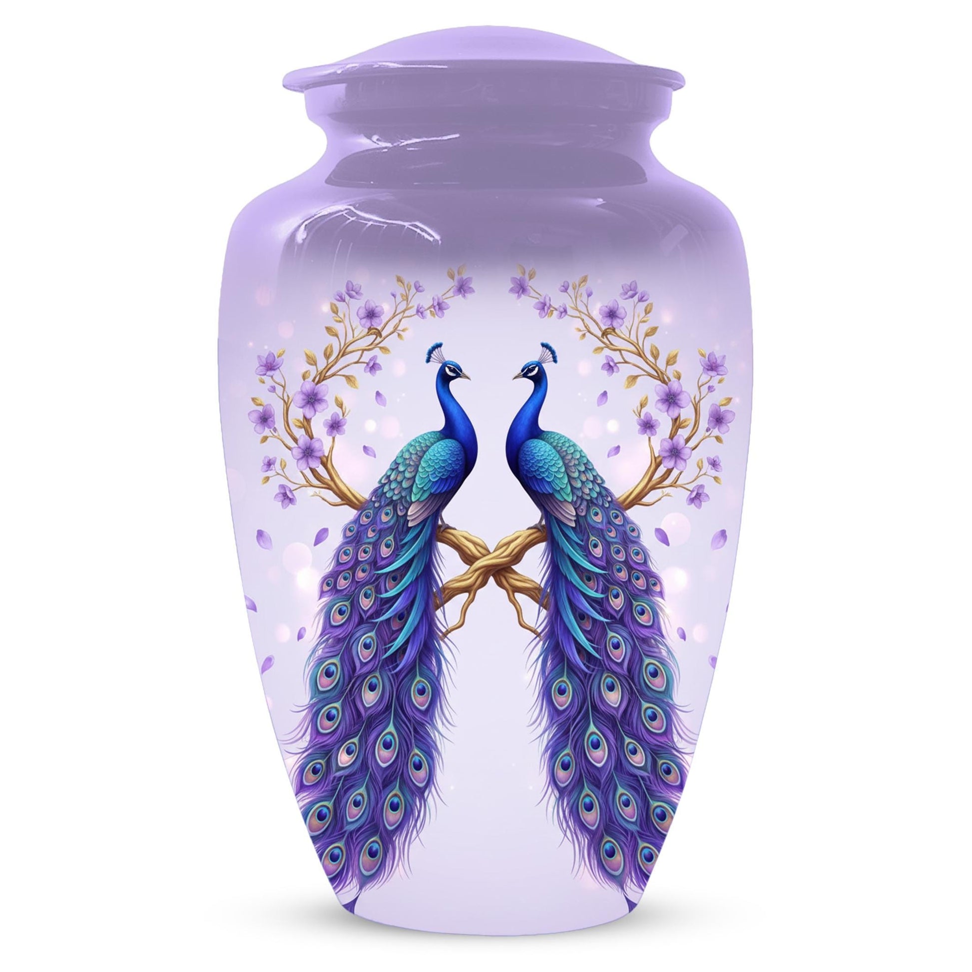 Peacock Companion Urn For Human Ashes - Extra Large Couple Urns For Husband and Wife