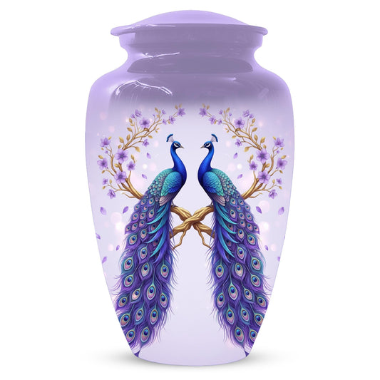 Peacock Companion Urn For Human Ashes - Extra Large Couple Urns For Husband and Wife