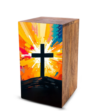 Celtic Cross Urn For Ashes - Religious Wooden Box keepsake Urns For Adults
