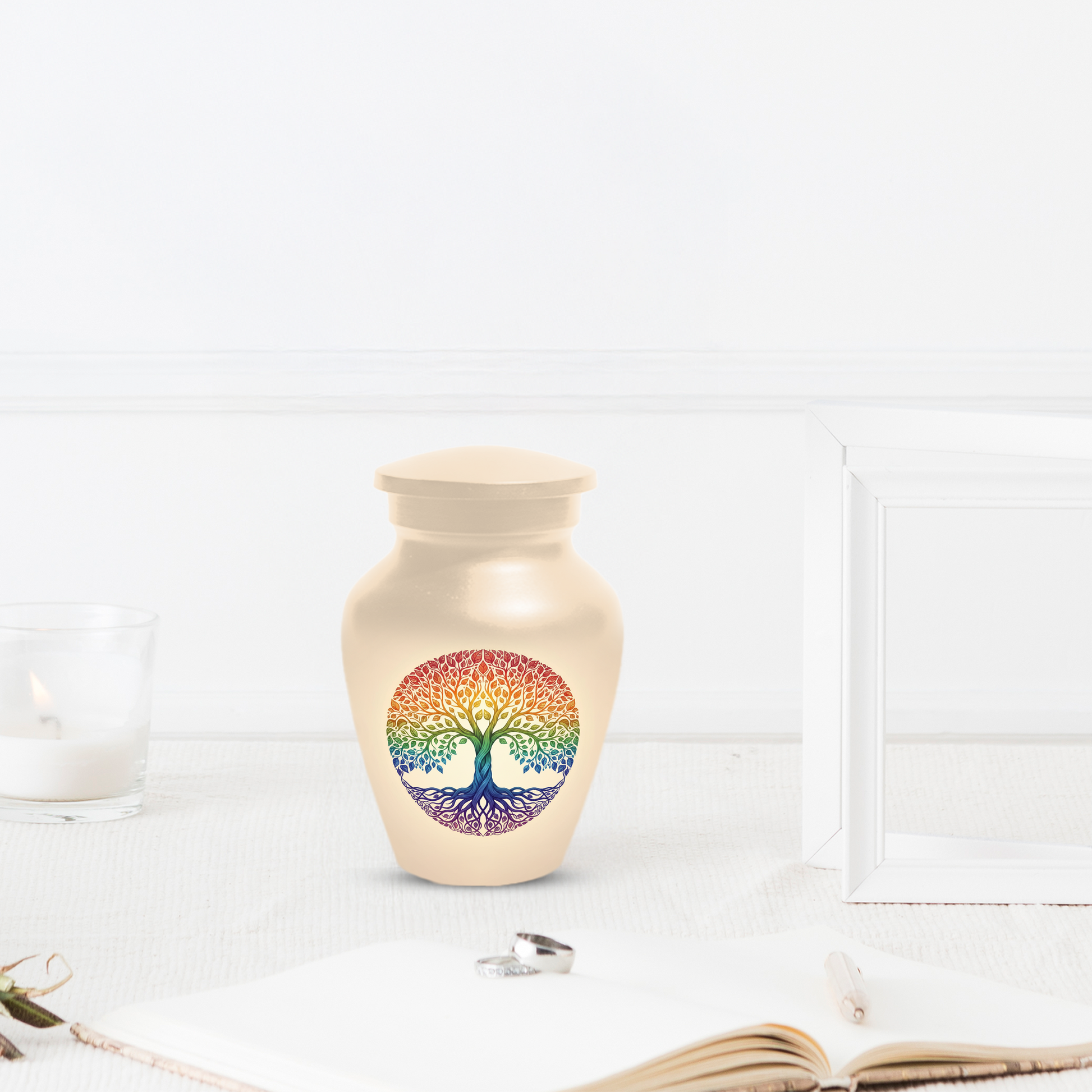 Rainbow Tree of Life Cremation Urns for Ashes –  Full Size Memorial Urn for Human Ashes,