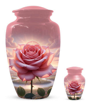 Rose Urn For Ashes Female - Pink Flower Cremation Urns For Women