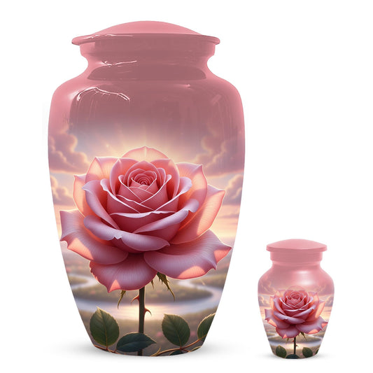 Rose Urn For Ashes Female - Pink Flower Cremation Urns For Women