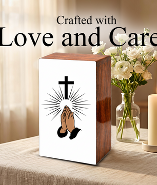 Praying Hands Cross Urns for Human Ashes - Religious Memorial Urn for Mom Dad