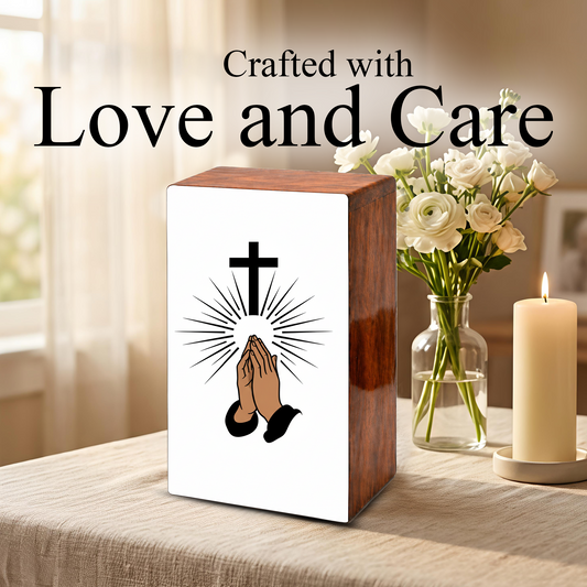 Praying Hands Cross Urns for Human Ashes - Religious Memorial Urn for Mom Dad