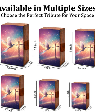 Cross Dove Cremation Urn for Ashes - Christian Memorial Urn with Spiritual Symbol