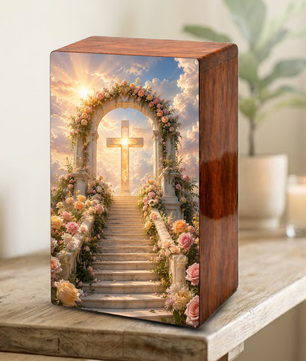 Christian Cross Cremation Urn For Ashes - Religious Celtic Cross Mini keepsake
