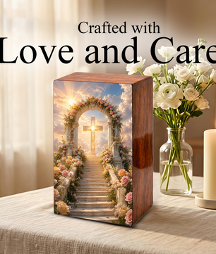Christian Cross Cremation Urn For Ashes - Religious Celtic Cross Mini keepsake
