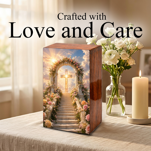 Christian Cross Cremation Urn For Ashes - Religious Celtic Cross Mini keepsake