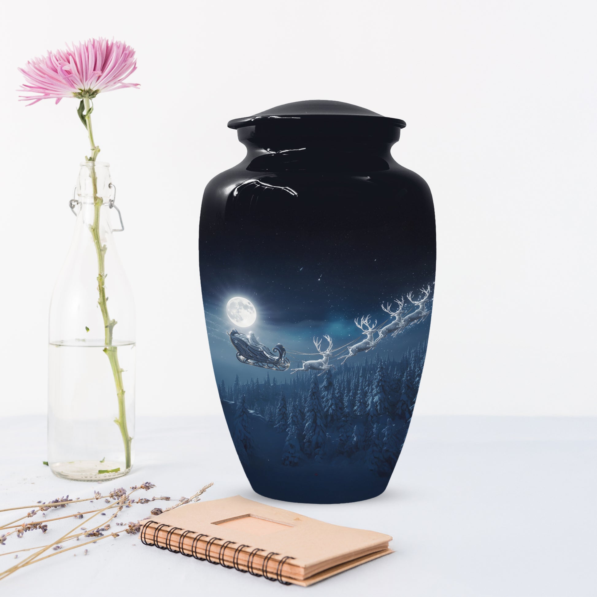 Christmas Cremation Urn for Human Ashes | Adult Christmas Memorial Urn