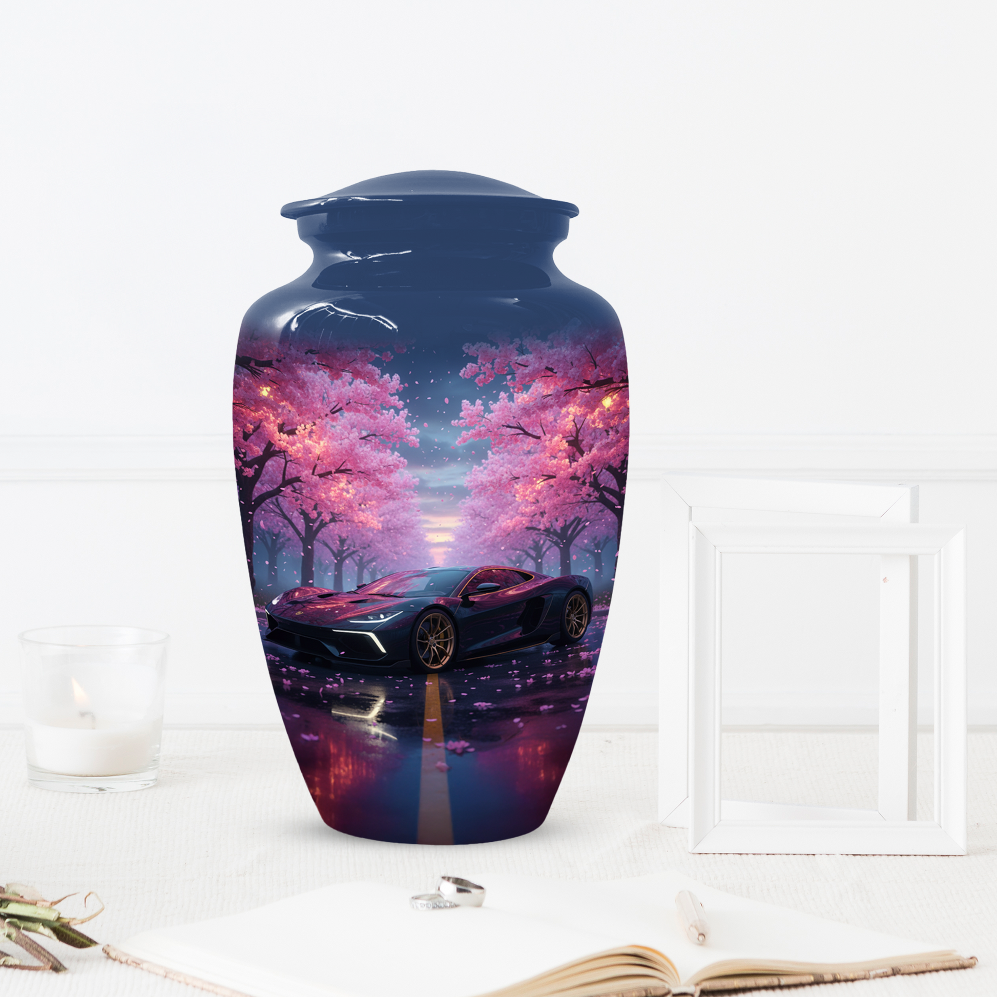 Personalized Sports Car Urn for Dad – Cherry Blossom Cremation for Ashes| Luxury Car Memorial Urns for Father