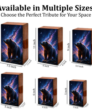 Bear Memorial Urn For Ashes Male - Cosmic Cremation Urns For Dad