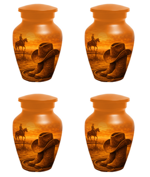 Cowboy Memorial Urn for Ashes, Western Cremation Urn, Custom Dad Urn, Cowboy Hat Boots Urn