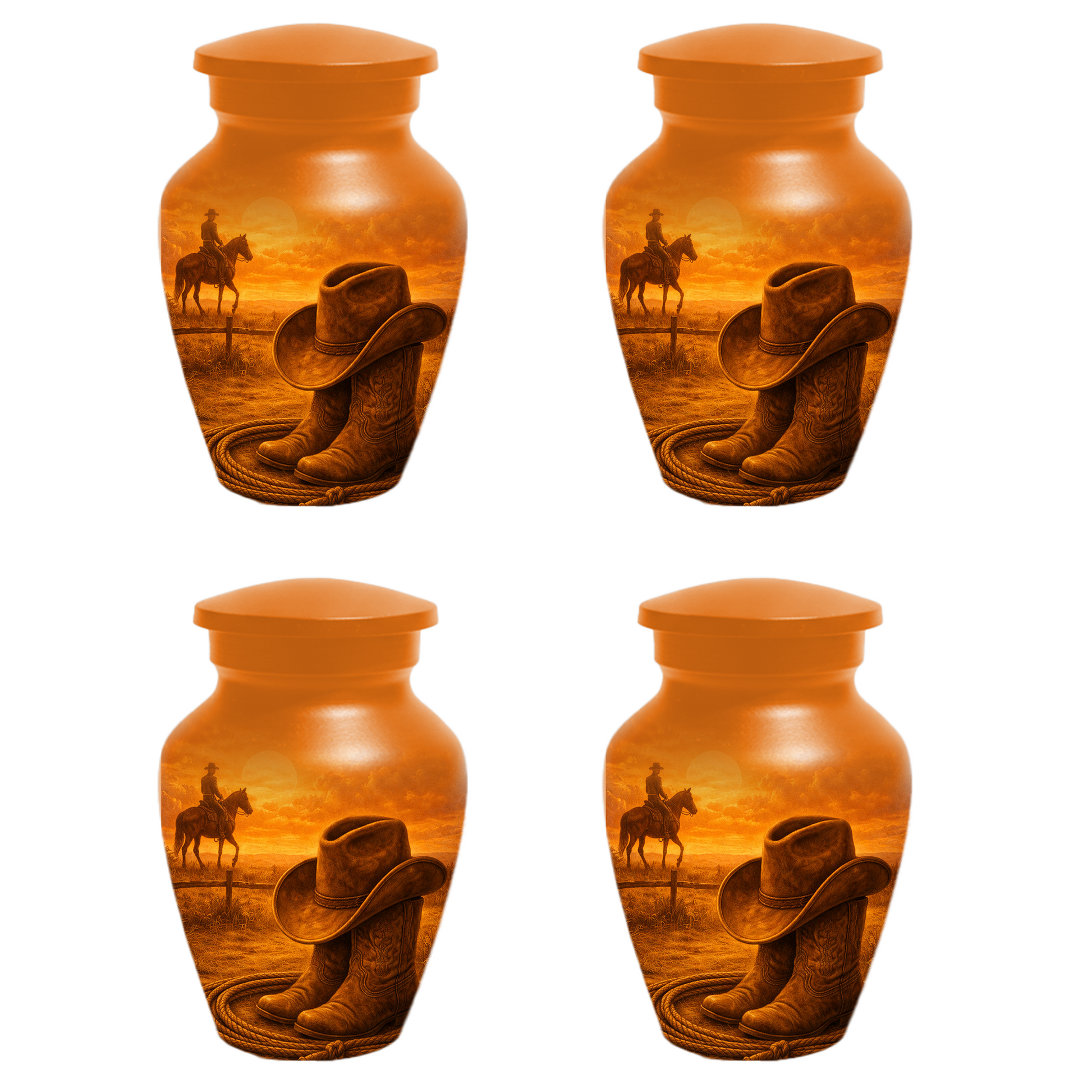 Cowboy Memorial Urn for Ashes, Western Cremation Urn, Custom Dad Urn, Cowboy Hat Boots Urn