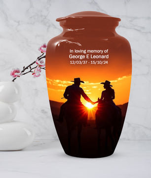 Western Cowboy Urns for Dad – Dallas Cowboy Urn| Large Memorial Urn for Human Ashes