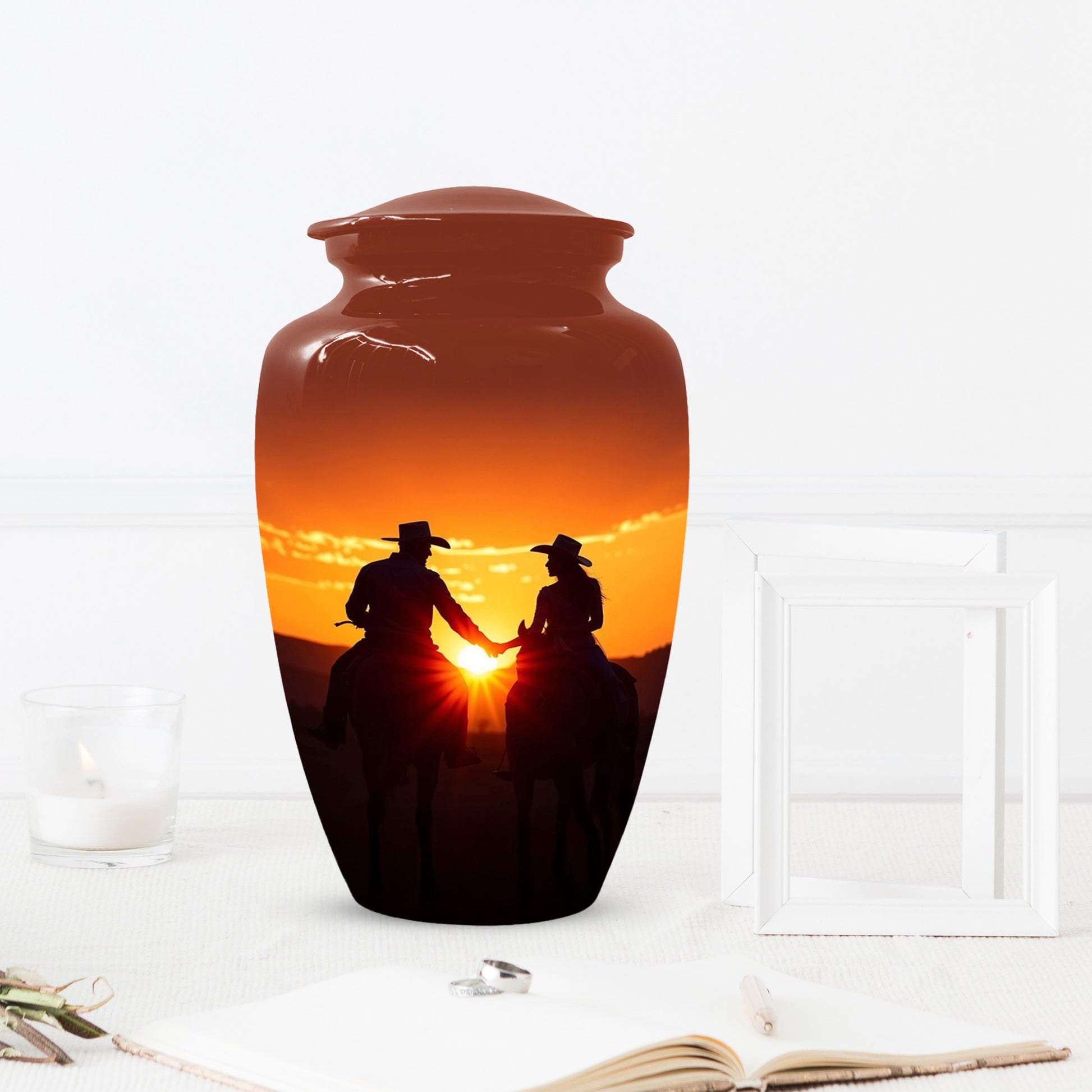 Western Cowboy Urns for Dad – Dallas Cowboy Urn| Large Memorial Urn for Human Ashes