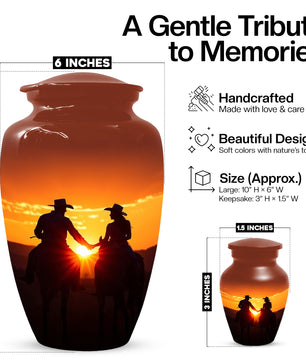 Western Cowboy Urns for Dad – Dallas Cowboy Urn| Large Memorial Urn for Human Ashes