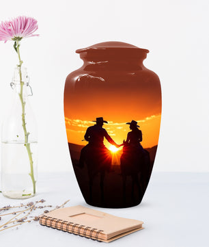 Western Cowboy Urns for Dad – Dallas Cowboy Urn| Large Memorial Urn for Human Ashes