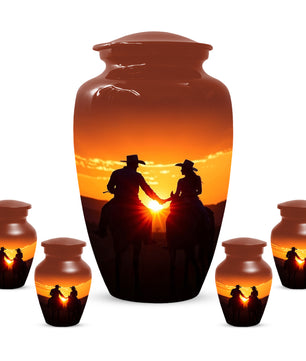 Western Cowboy Urns for Dad – Dallas Cowboy Urn| Large Memorial Urn for Human Ashes