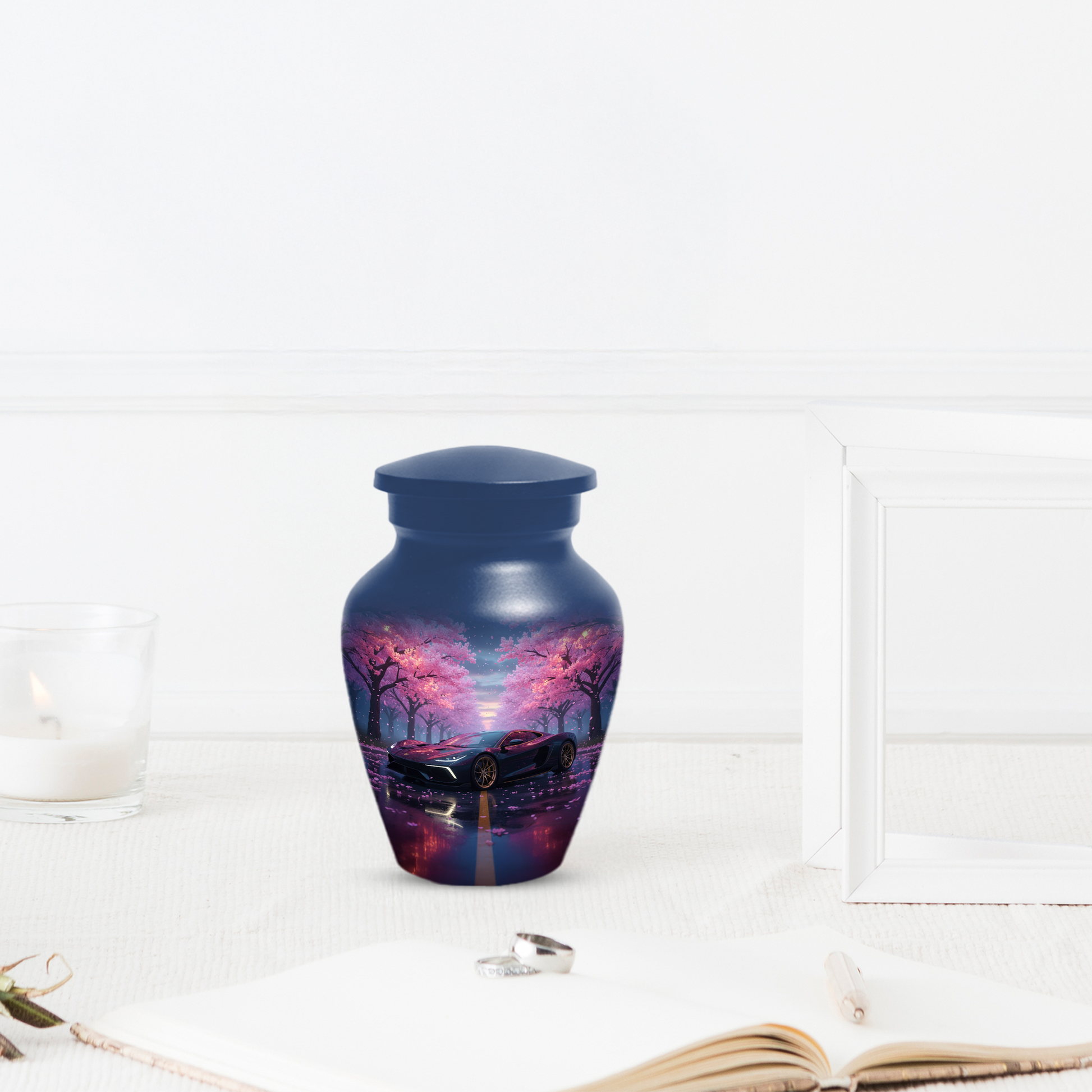 Personalized Sports Car Urn for Dad – Cherry Blossom Cremation for Ashes| Luxury Car Memorial Urns for Father