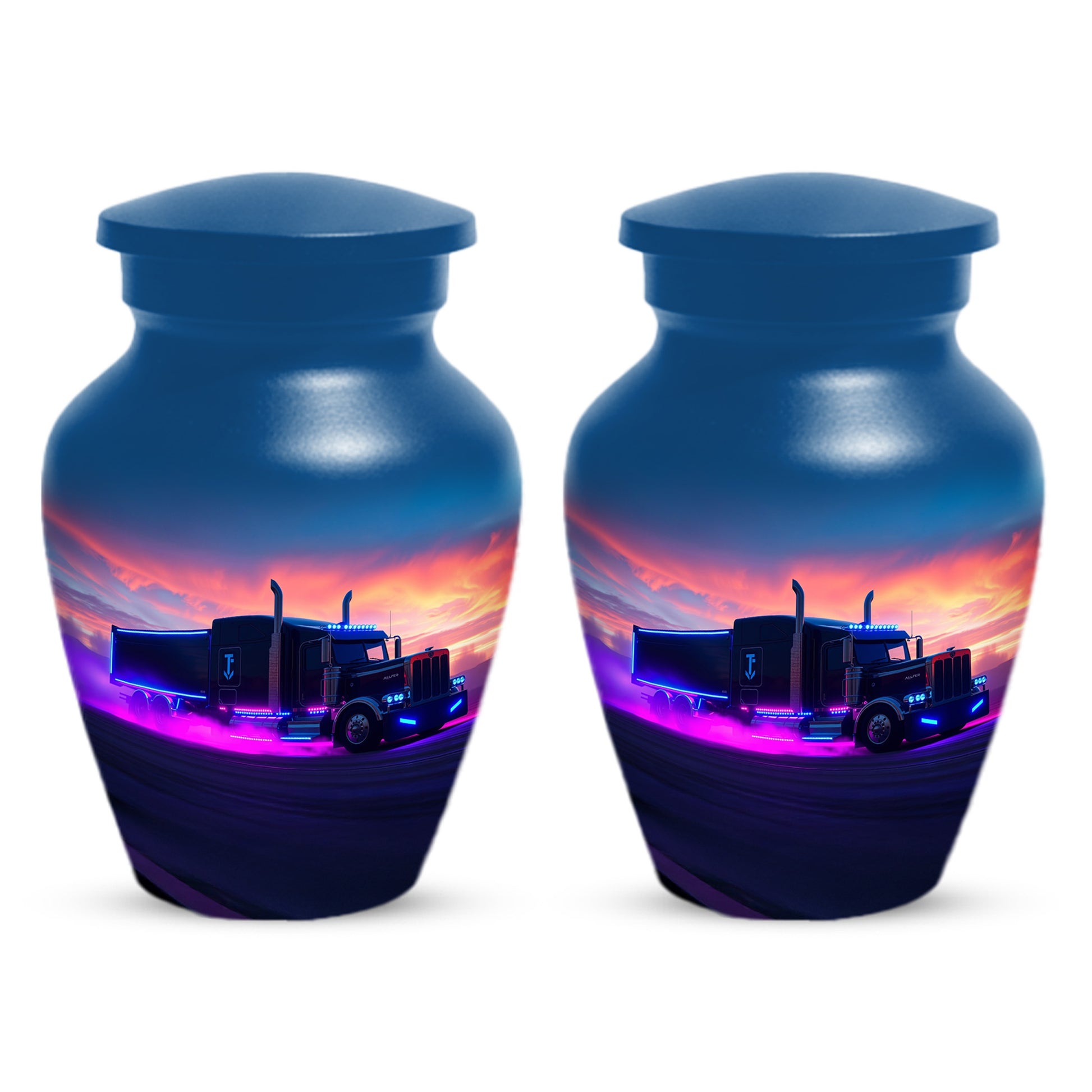 Personalized Semi Truck Urn for Dad – Custom Truck Driver Cremation Urns for Ashes