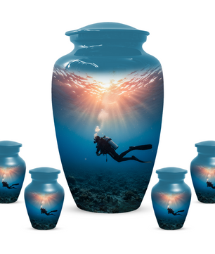 Personalized Scuba Diving Urn for Dad – Custom Diver Cremation Urns  for Male Ashes