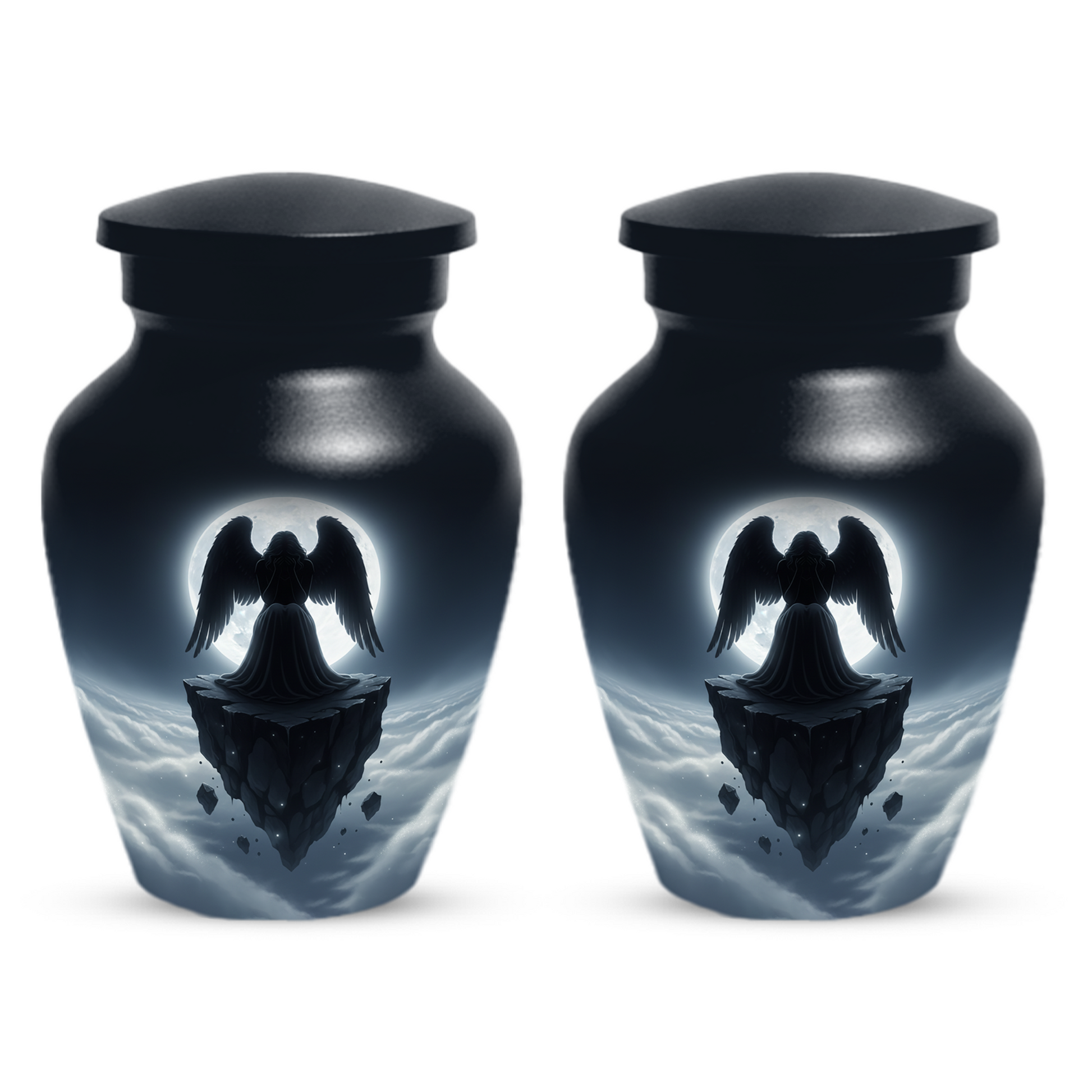 Personalized Angel Urn for Mom – Moonlight Guardian Angel Cremation Urn for Ashes