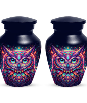 Owl Cremation Urn for Ashes – Custom Colorful Owl Memorial Urns for Mom& Dad -Women & Men