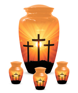 Three Crosses Cremation Urn for Ashes – Christian Memorial  Urns | Religious Keepsake