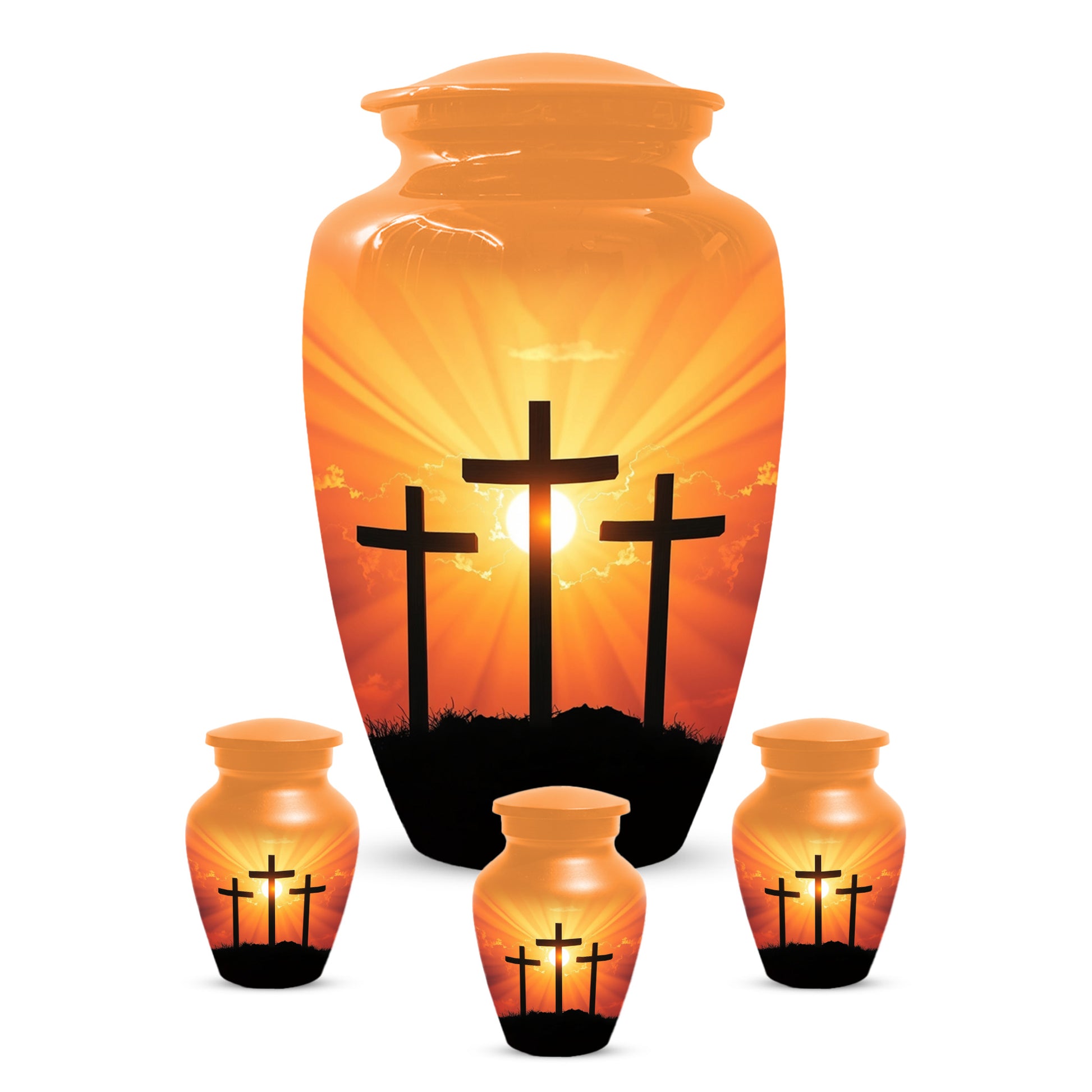Three Crosses Cremation Urn for Ashes – Christian Memorial  Urns | Religious Keepsake