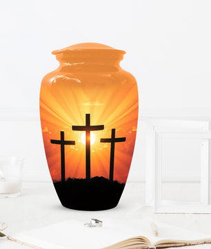Three Crosses Cremation Urn for Ashes – Christian Memorial  Urns | Religious Keepsake