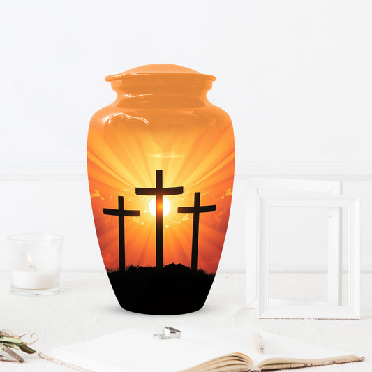 Three Crosses Cremation Urn for Ashes – Christian Memorial  Urns | Religious Keepsake