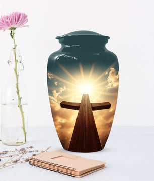 Christian Cross Cremation Urn for Ashes – Custom Religious Memorial Urns for Men & Women