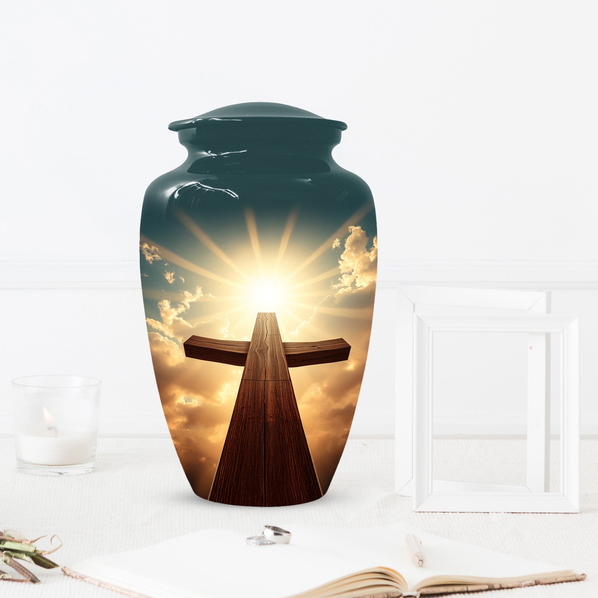 Christian Cross Cremation Urn for Ashes – Custom Religious Memorial Urns for Men & Women