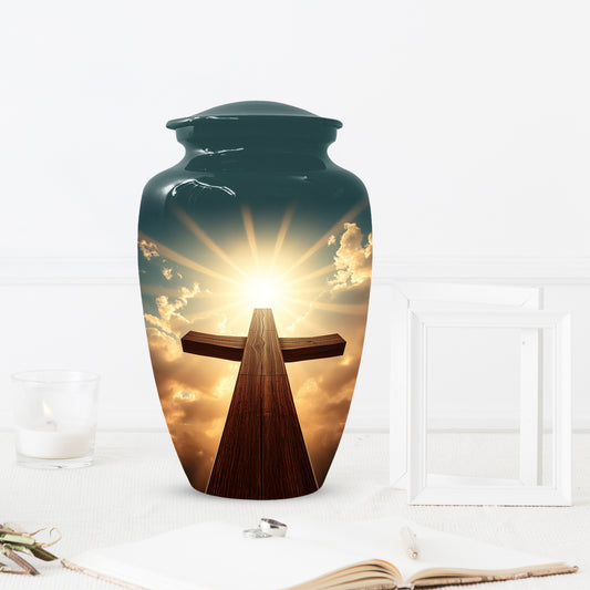 Christian Cross Cremation Urn for Ashes – Custom Religious Memorial Urns for Men & Women