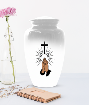 Christian Cross Urn for Human Ashes, Religious Cremation Urn