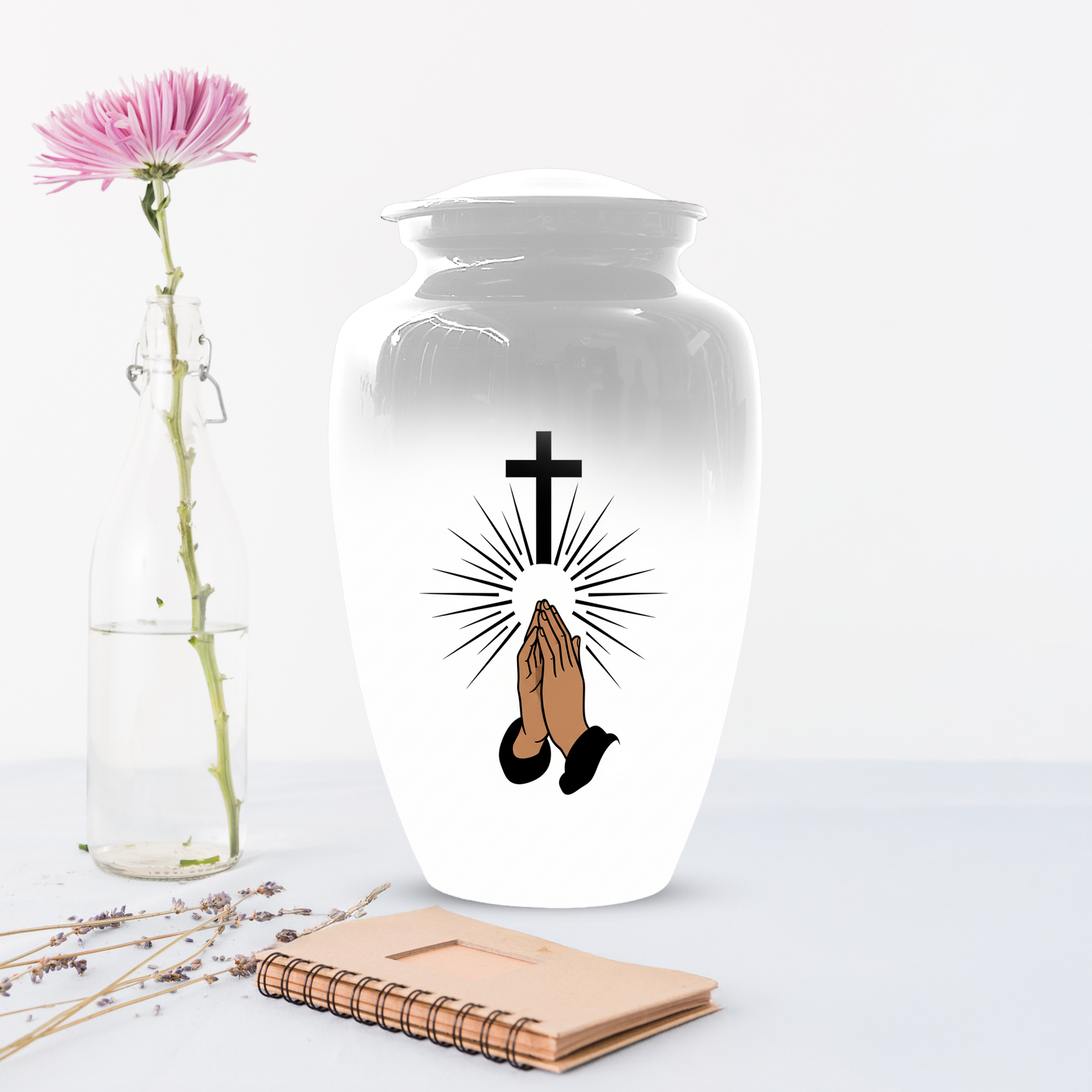 Christian Cross Urn for Human Ashes, Religious Cremation Urn